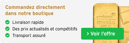 Référence des lingots d'or dans la boutique en ligne